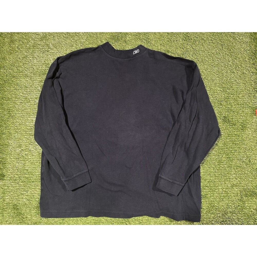 Vintage Reebok Navy Blue Long Sleeve Mock Neck Shirt XXL Y2K